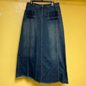 Denim tall maxi skirt-Style J/41 inches long